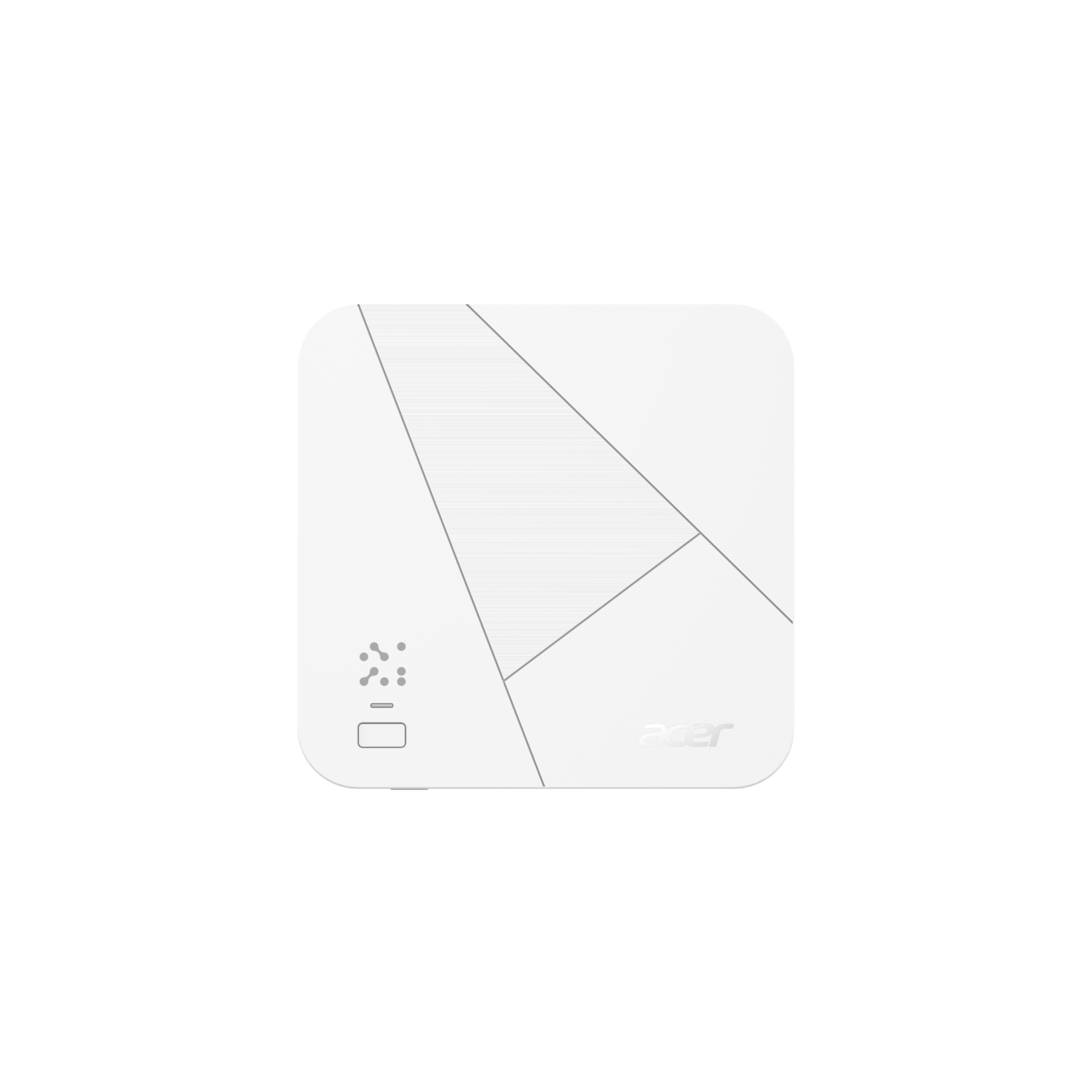 White computer with the Acer logo on a black background.