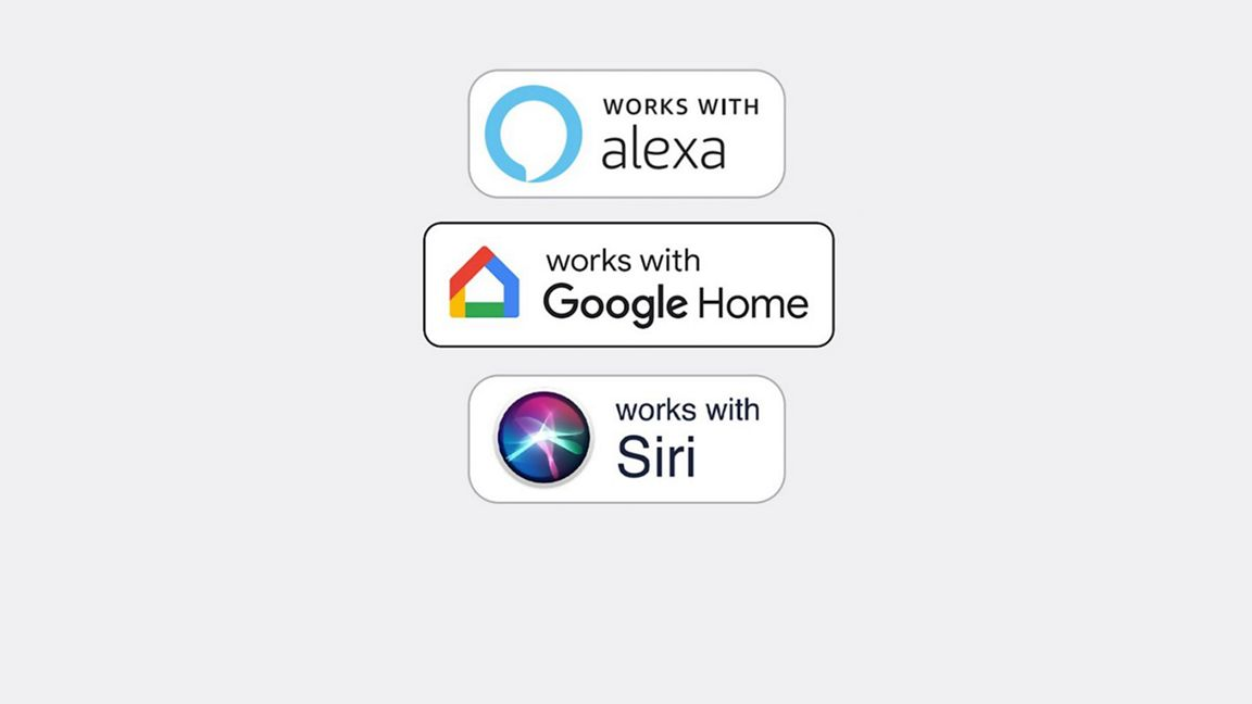 Étiquettes pour la compatibilité Alexa, Google Home et Siri avec la maison intelligente.