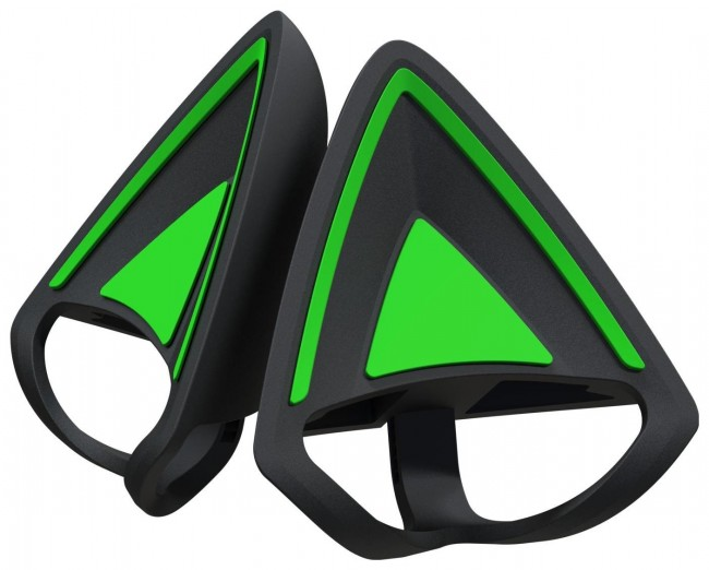 Dwa czarno-zielone mocowania kontrolera. Zielony tworzy trójkąt na powierzchni.