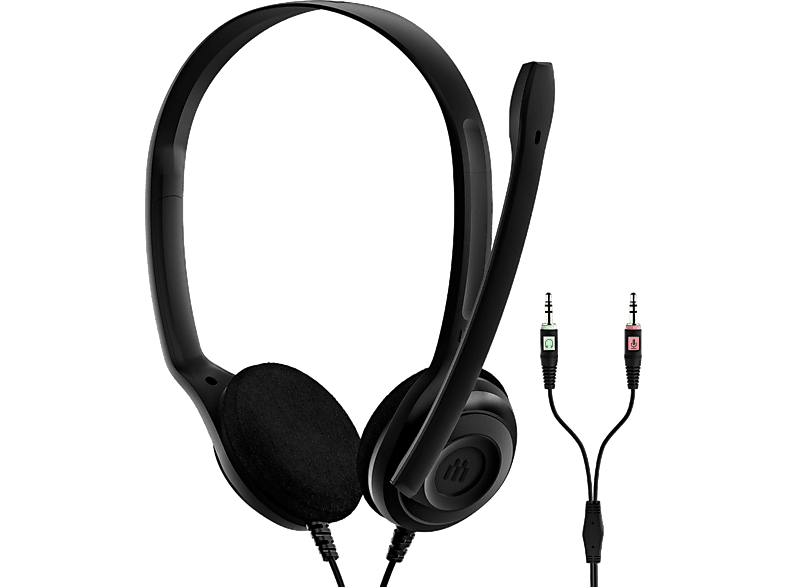 Auriculares - Epos PC 3 Chat, Supraaurales, Micrófono, Cancelación de ruido activa, 2 Jack 3.5 mm, Diadema, Negro