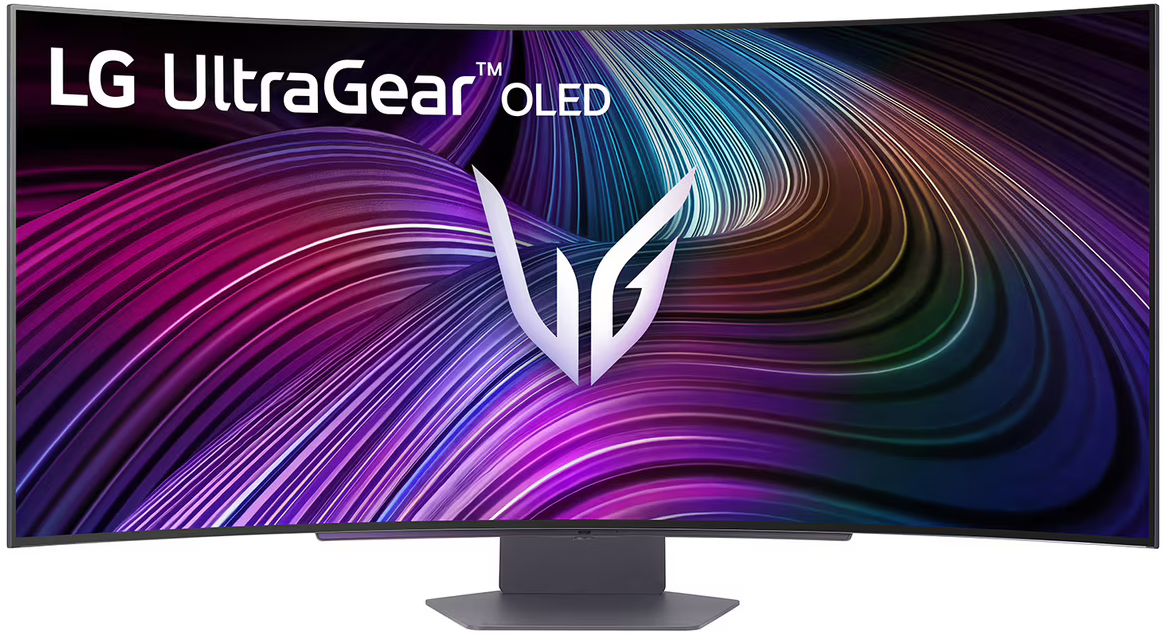 Ívelt LG UltraGear OLED monitor, színes kijelző.