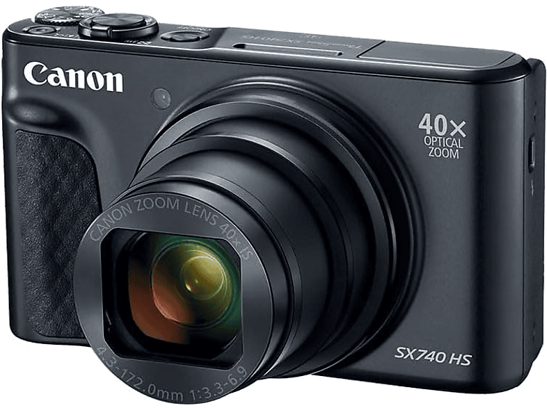 Cámara - Canon PowerShot SX740 HS LITE EDITION, DIGIC8, CMOS, 40x, 10 fdp, Pantalla LCD Desplegable, 4K, 5 ejes, Bluetooth, Negro