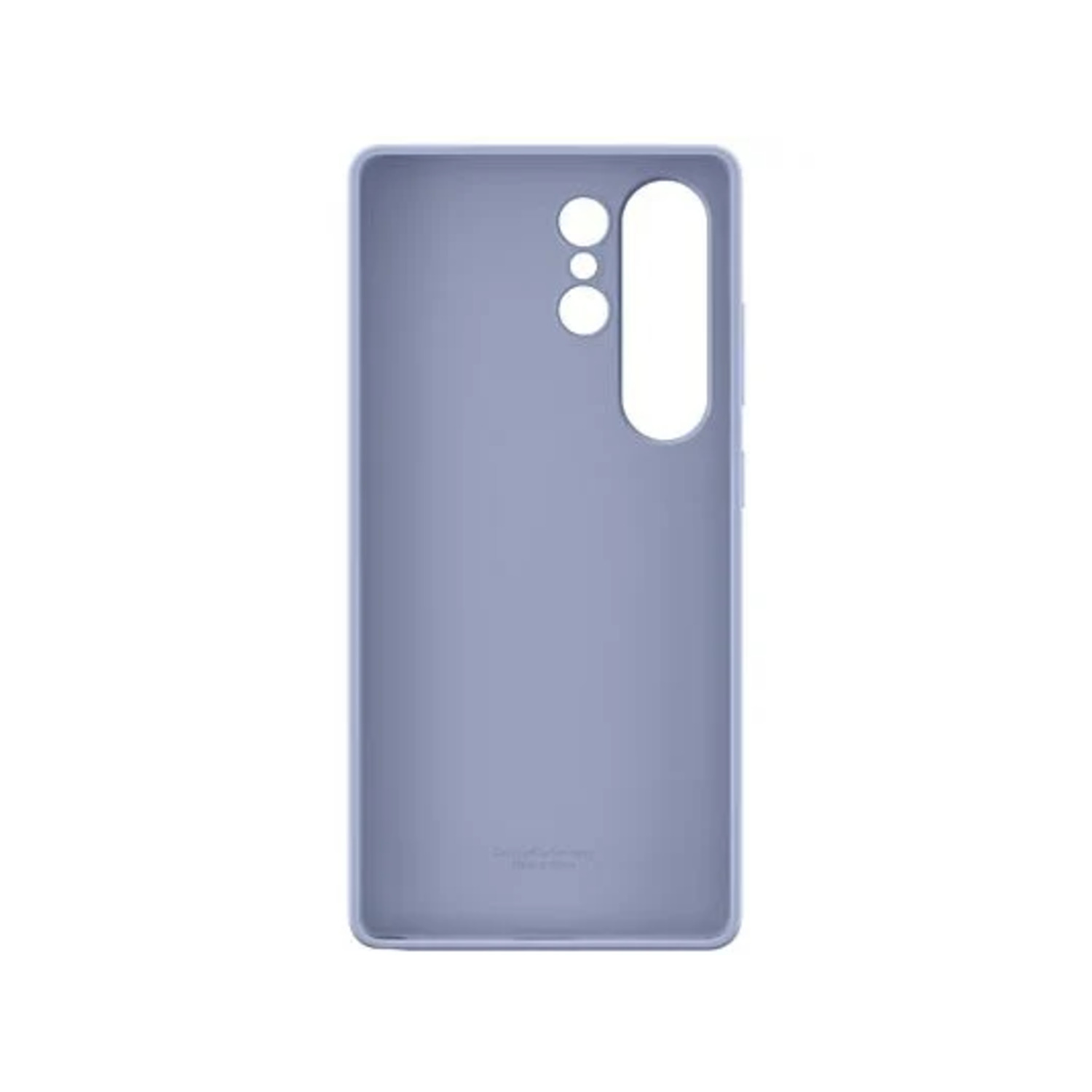 Blauwe telefoonhoes met camera-uitsparingen. Witte achtergrond. Eenvoudig ontwerp.