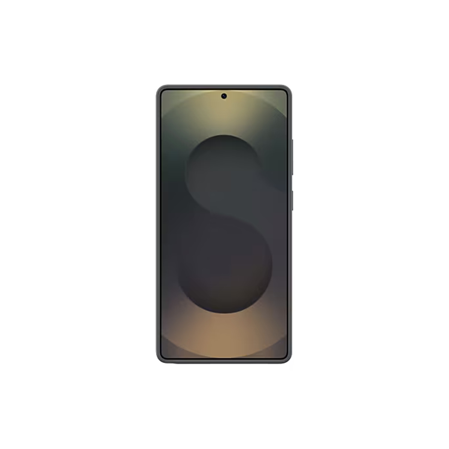 Een zwarte smartphone met een scherm met een abstract ontwerp.