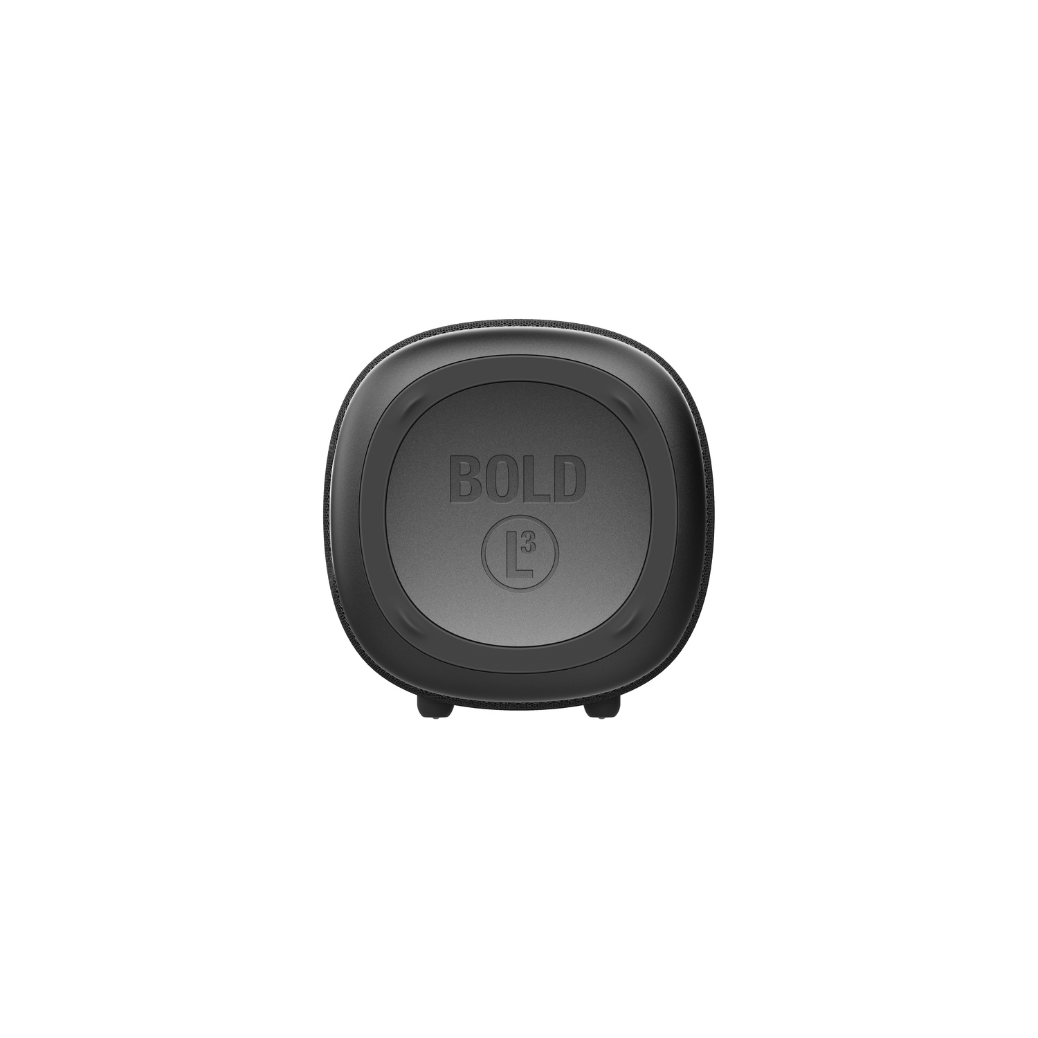 Black speaker with 'BOLD L3' on it, on a white background.
