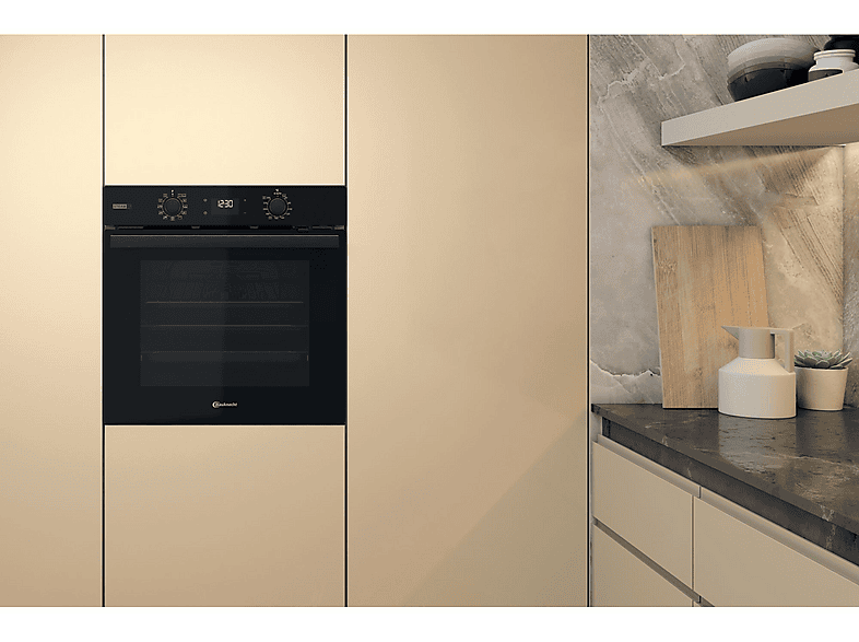 BAUKNECHT BBA2S85HU1K, Einbaubackofen (Einbaugerät, 71 l, 595 mm breit), Dampfgarfunktion