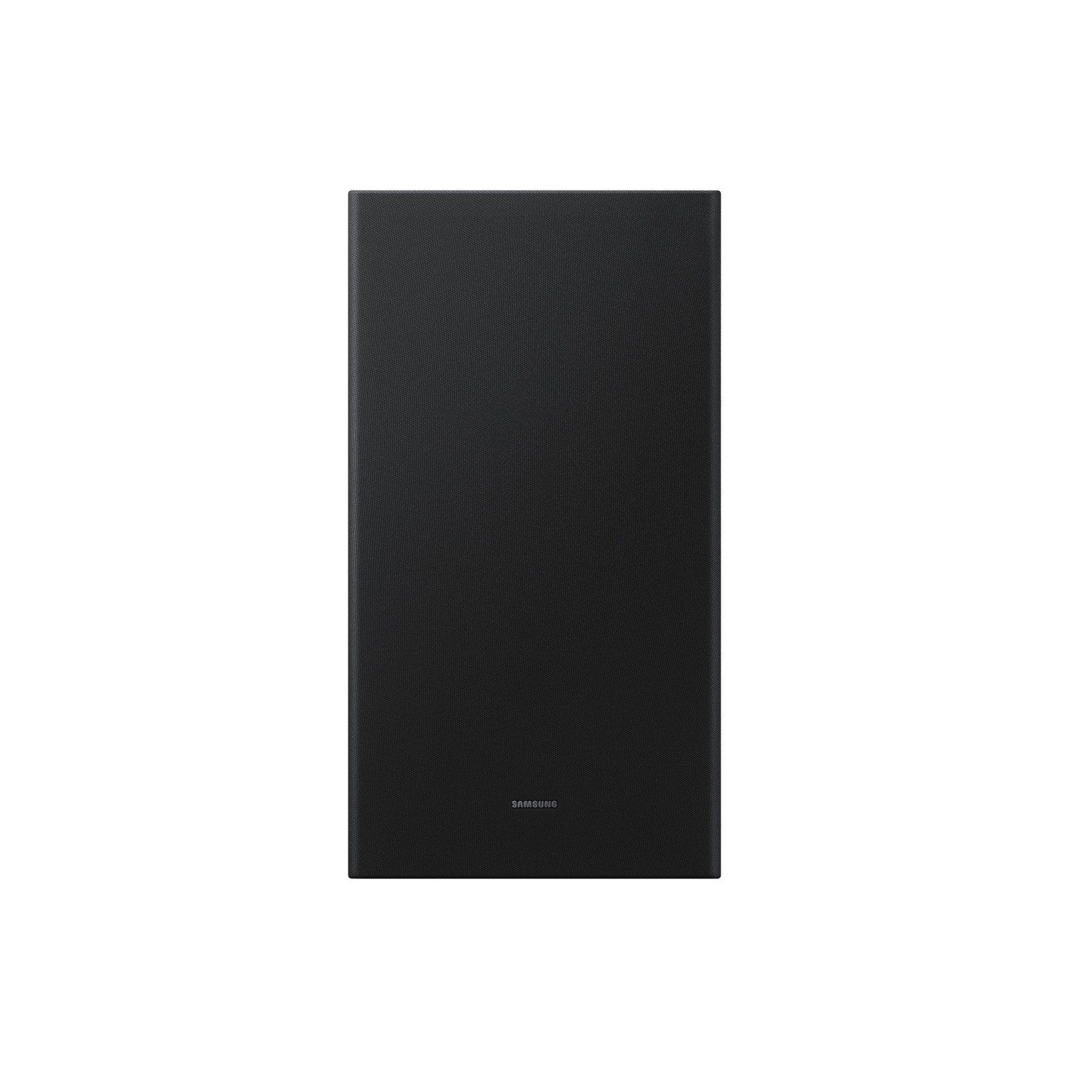 Een zwarte Samsung subwoofer.