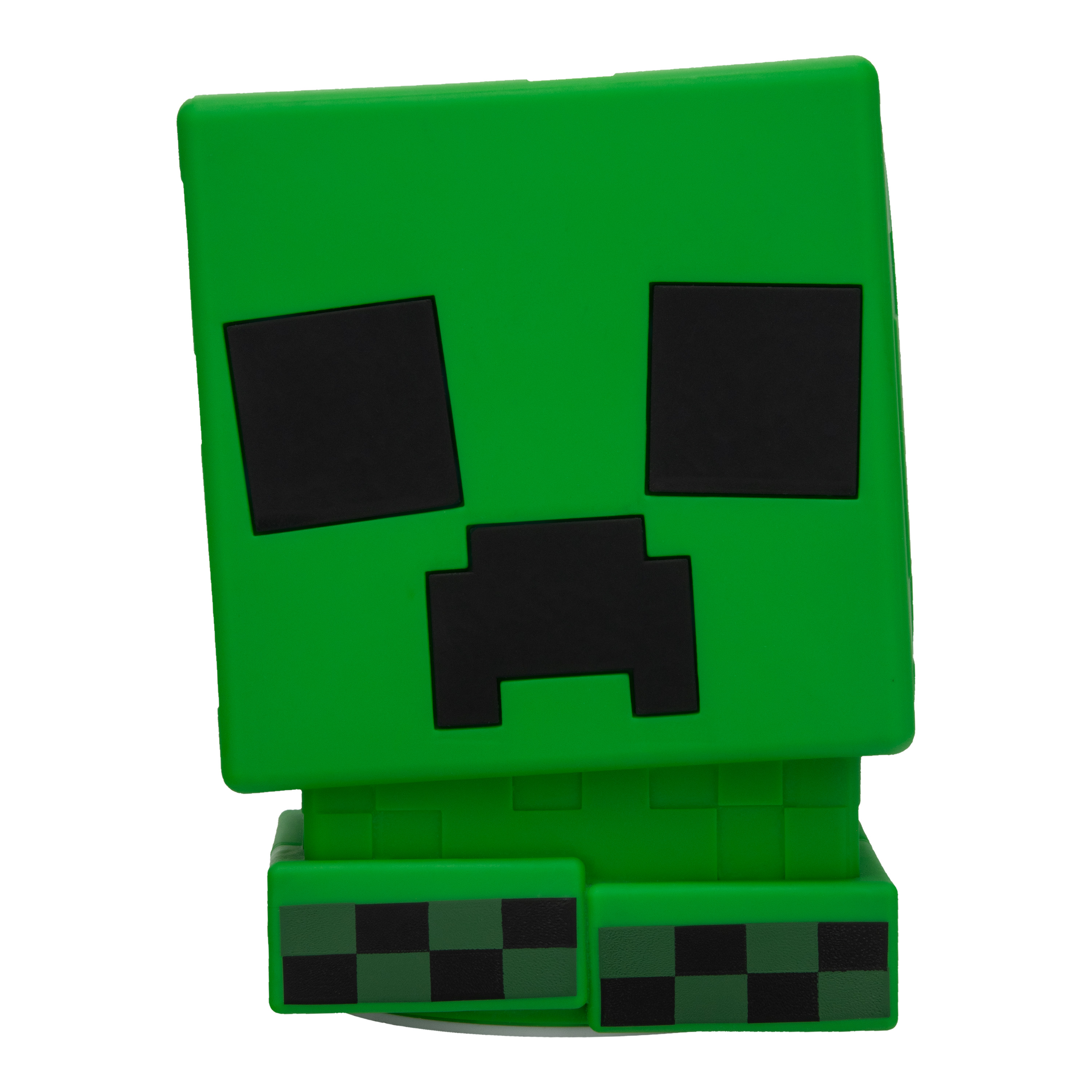 Grüne Minecraft Creeper Kopf-Lampe.