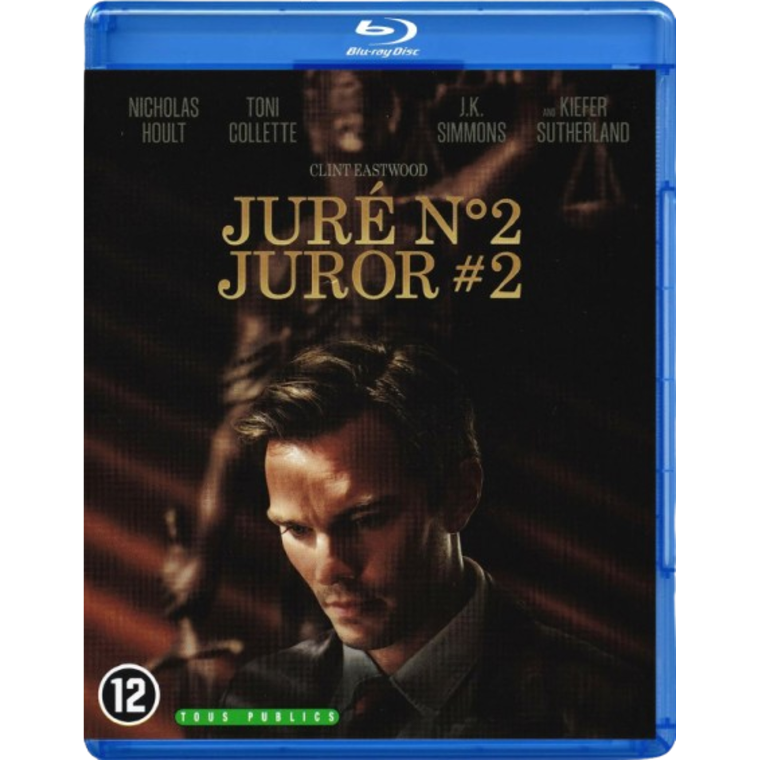 Un boîtier de disque Blu-ray avec le film 'Juré n°2' sur la couverture.