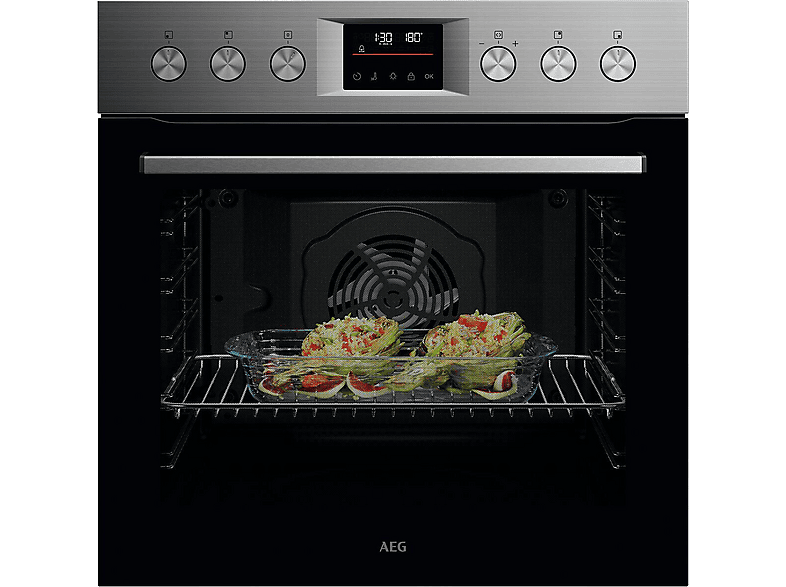 AEG OU5PE40SM 5000 SurroundCook® Herd mit Pyrolytische Selbstreinigung (72 l, Schwarz, Edelstahl mit Antifingerprint, 594 mm breit, A++)