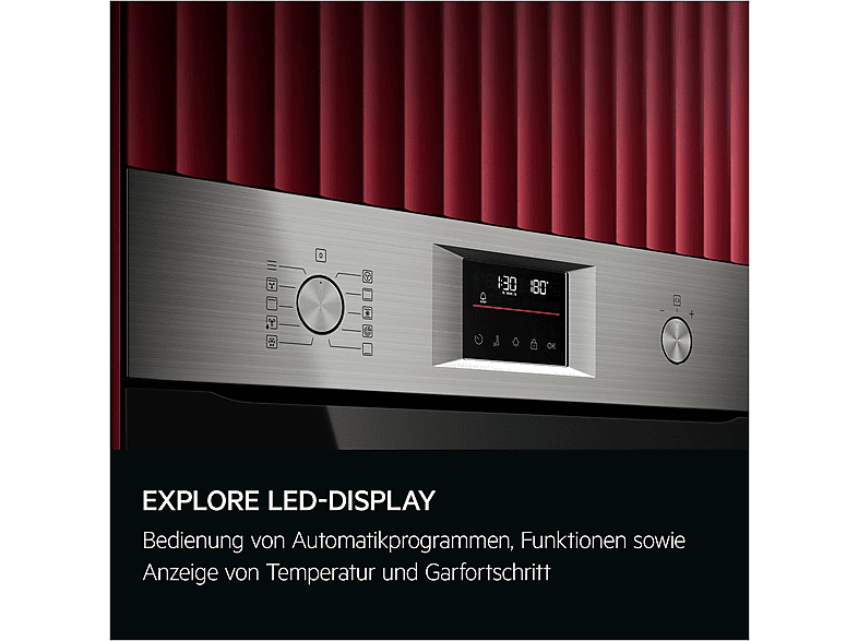 AEG OU5PE40SM 5000 SurroundCook® Herd mit Pyrolytische Selbstreinigung (72 l, Schwarz, Edelstahl mit Antifingerprint, 594 mm breit, A++) — Foto 2 von 5