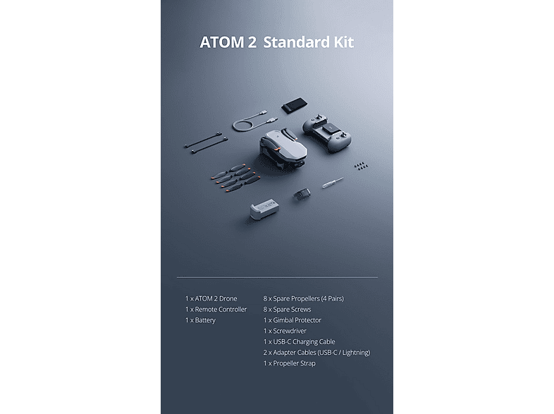 POTENSIC Atom 2 Standard Kit Drohne, Grau