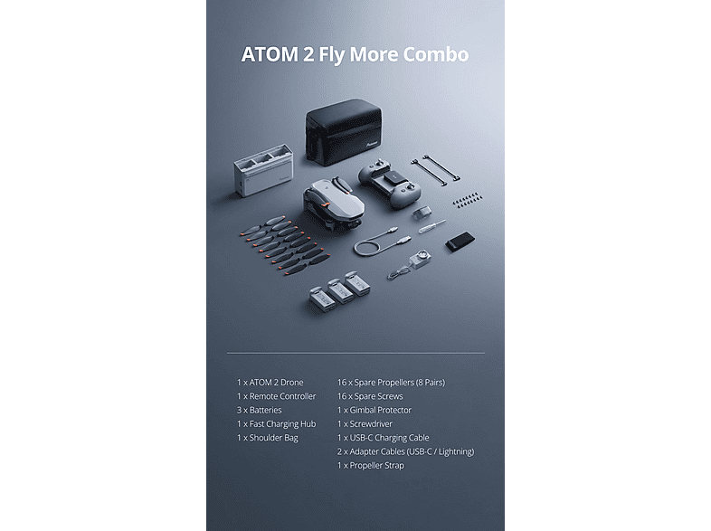 Thumbnail - POTENSIC Atom 2 Fly More Combo Drohne, Grau