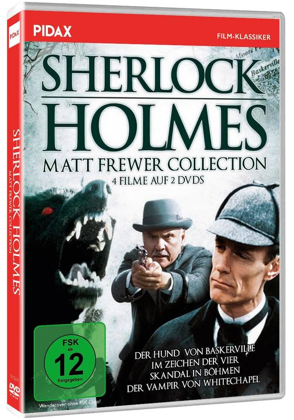 Eine DVD-Box von 'Sherlock Holmes' mit Matt Frewer, mit einem Filmplakat.
