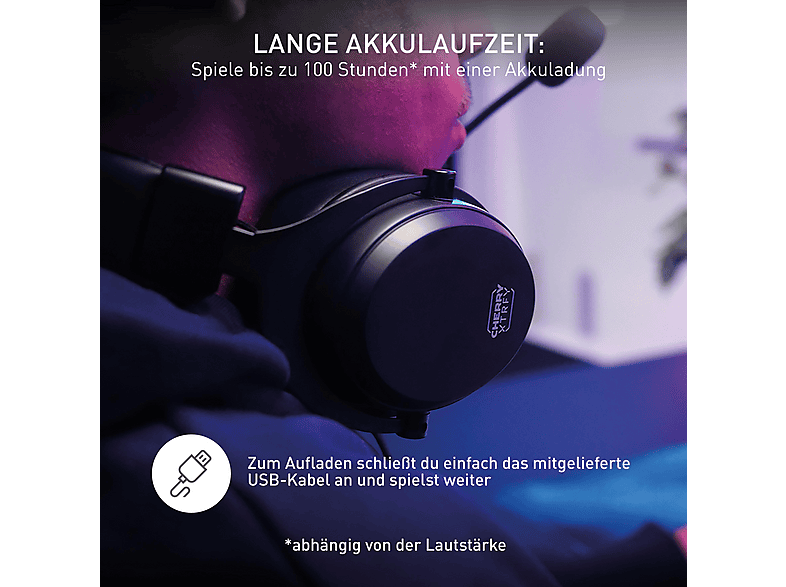 Thumbnail - CHERRY XTRFY H3 Wireless, Over-ear Gaming Headset Bluetooth Schwarz