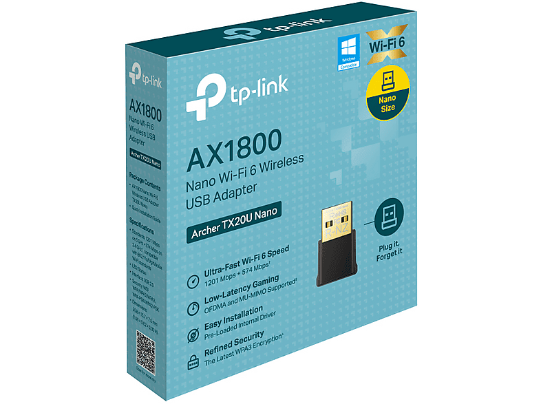TP-LINK ARCher TX20U nano Wi-Fi 6 Wireless USB Adapter; Wi-Fi Adapter — Foto 2 von 2