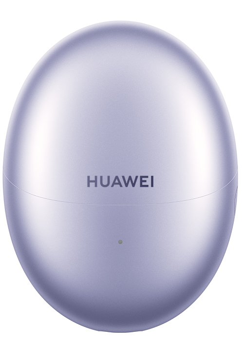 Fioletowe etui w kształcie jaja z nazwą marki HUAWEI.