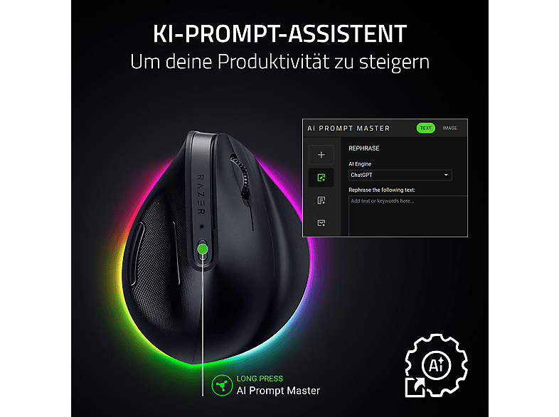 RAZER PRO CLICK V2 VERTICAL ED. Maus, Schwarz