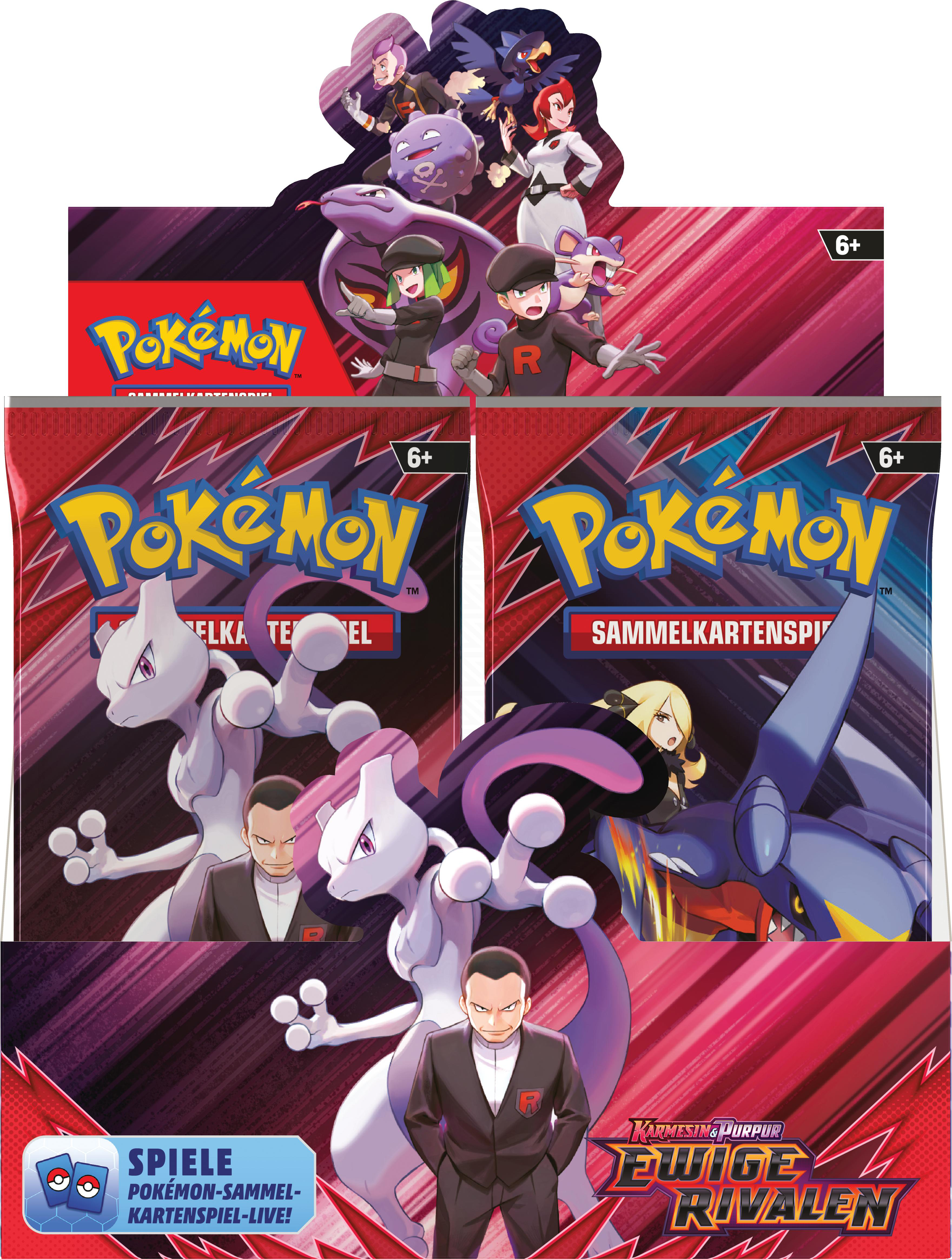 Pokémon-Sammelkartenspiel-Cover mit Charakteren und Pokémons.