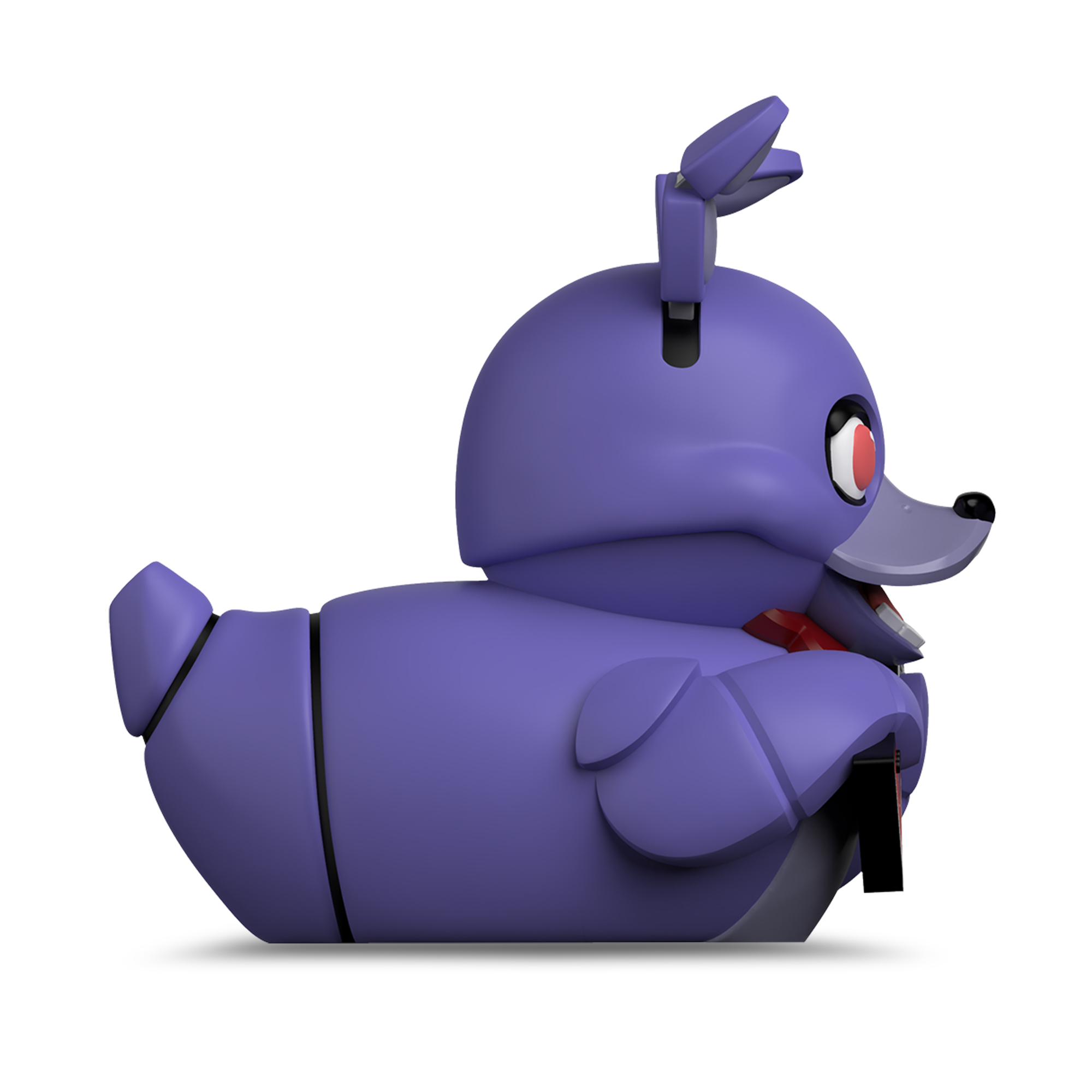 Bonnie, a Five Nights at Freddy's-ből, kacsa alakban, fehér háttérrel.