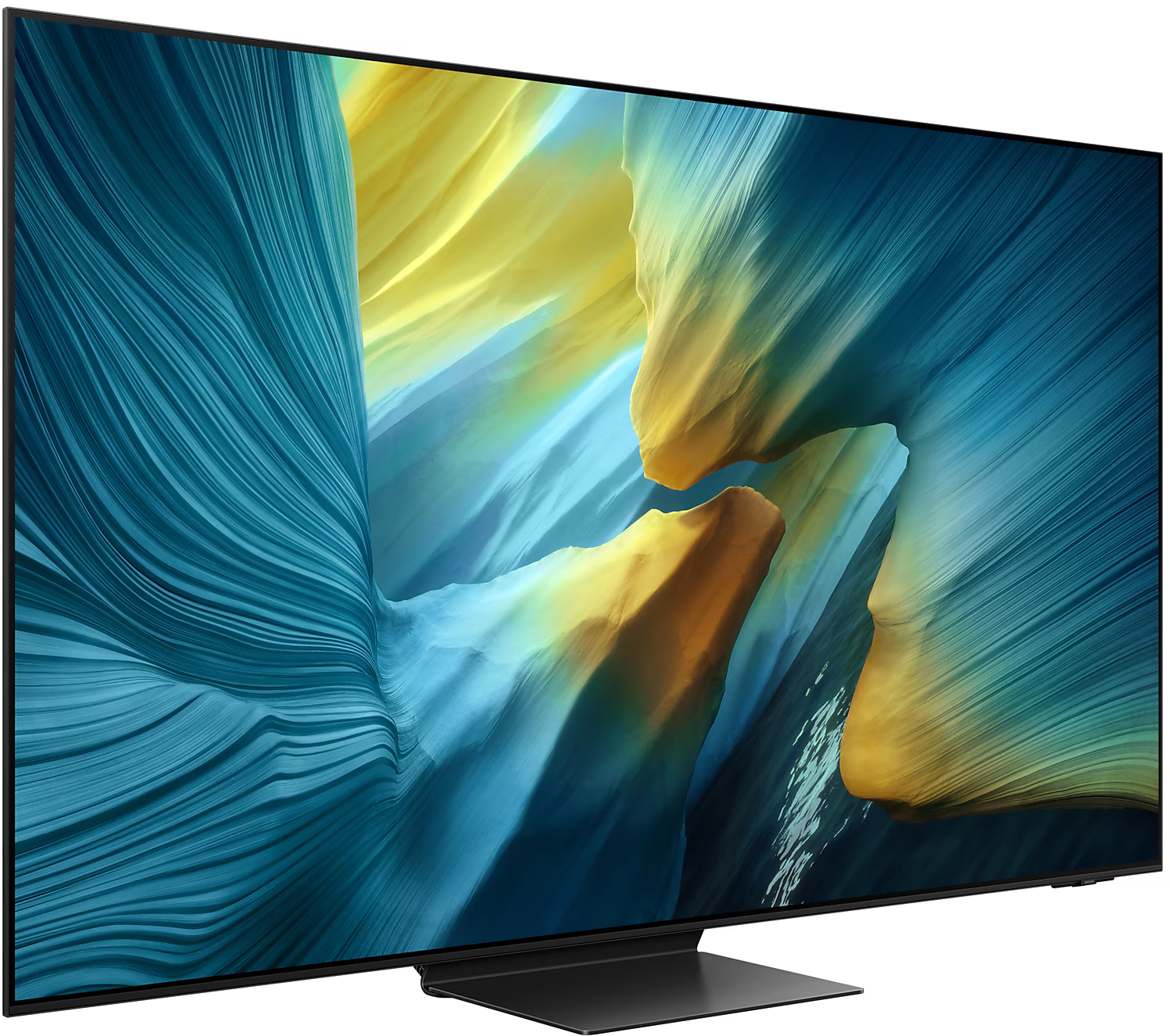 Energia címke TV-hez, fekete háttérrel.