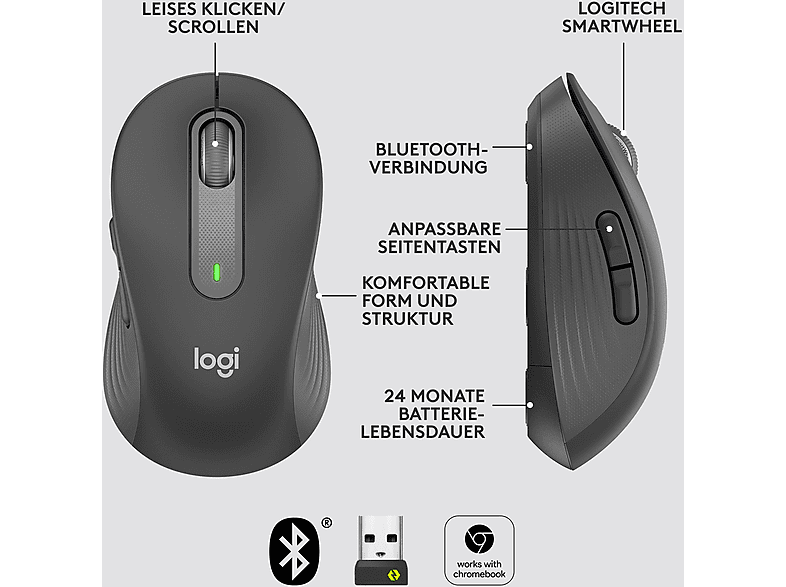 Thumbnail - LOGITECH - B2B Signature M650 für kleine bis mittelgroße Hände, kabellose, Graphite