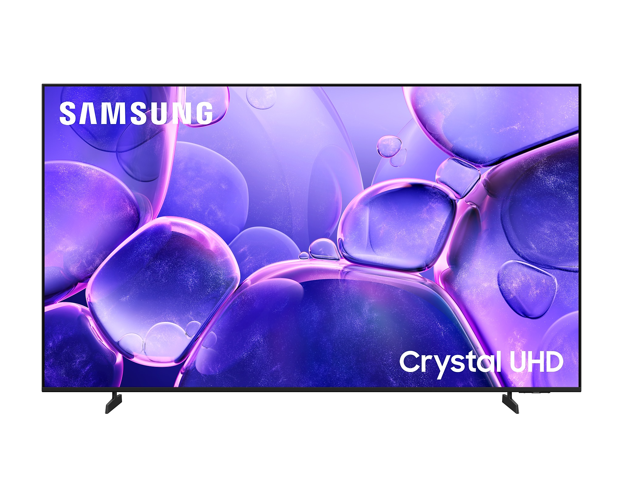 Samsung TV vibráló, buborékokkal teli kijelzővel és Crystal UHD-vel.