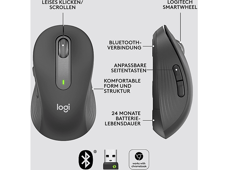 Thumbnail - LOGITECH - B2B Signature M650 L kabellose, Graphite