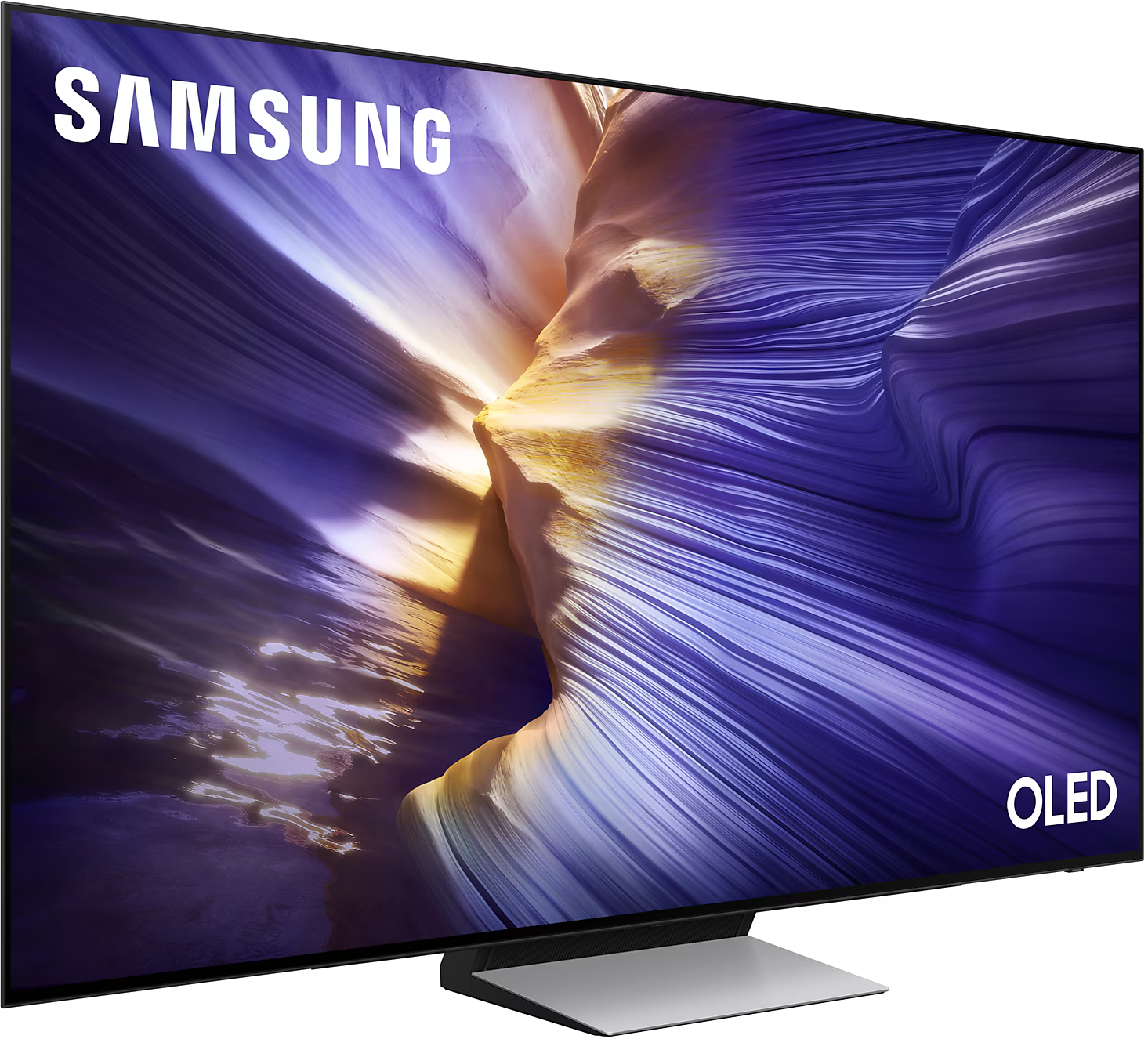 Egy Samsung OLED TV vibráló, színes természeti jelenetet jelenít meg.