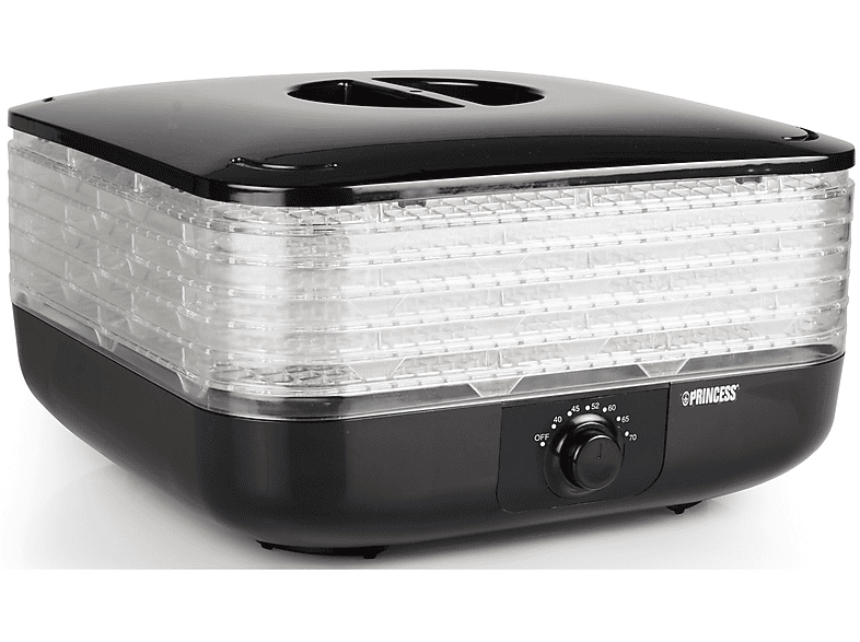 Essiccatore Alimentare Clatronic DR 2751 – 250 W Con 5 Livelli Sovrapponibili, Circolazione D'Aria E Protezione Da Surriscaldamento, Per Frutta, Verdura E Carne