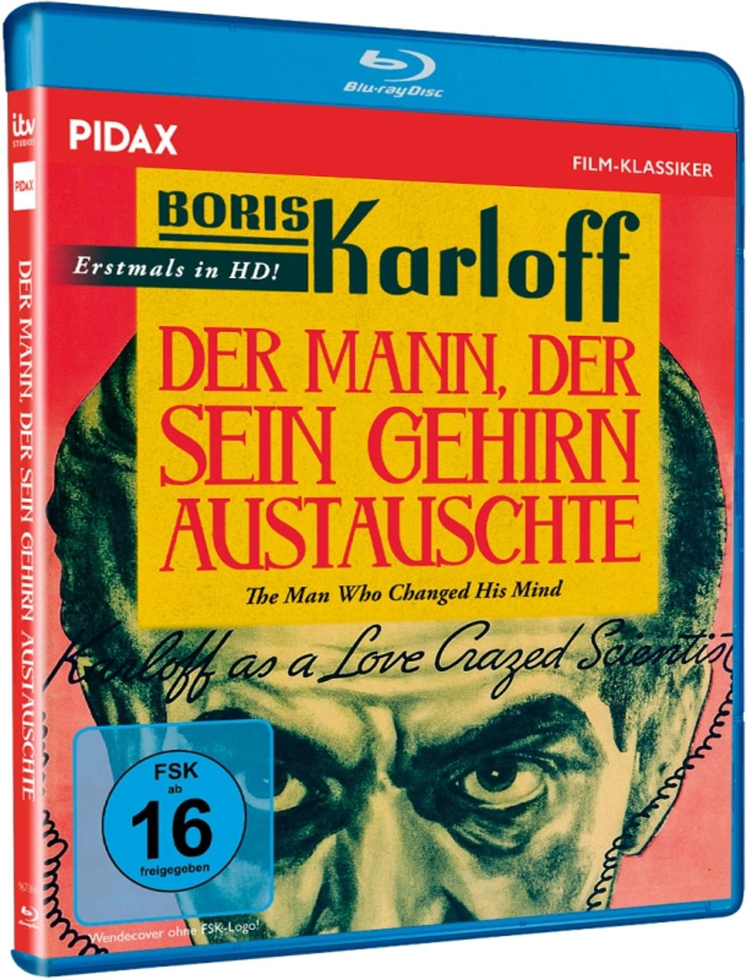 DVD-Hülle mit einem Bild von Boris Karloff in einem Filmplakat. Text auf Deutsch. Blu-ray Disc-Logo.