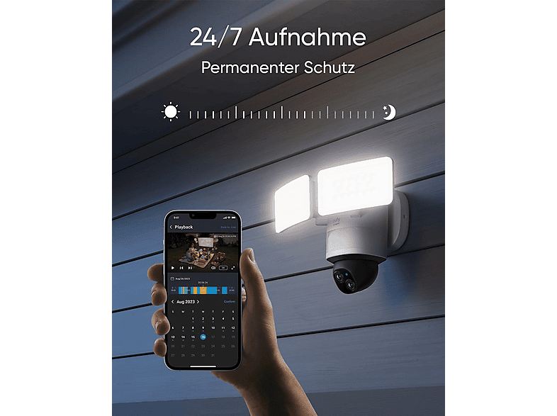 Anker Eufy E340 Flutlicht -, Überwachungskamera (Anzahl Kameras: 2, für Außen, Nachtsichtfunktion, Weiß) — Foto 4 von 5