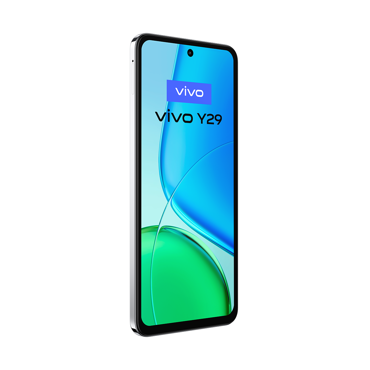 Ekranında Vivo logosu olan telefon.
