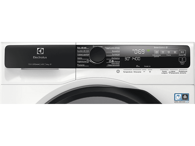 ELECTROLUX EW7F5482CP SteamCare 700 AbsoluteCare 8 kg 1400 obr SteamRefresh SmartSelect QuickCare 69' Connected+ – zdjęcie 2