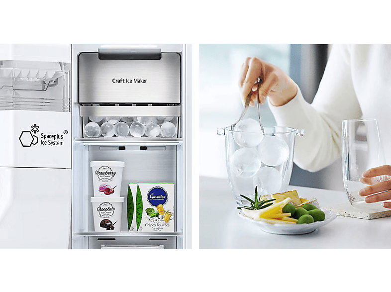 LG Electronics GSXE90EVDD InstaView Door-in-Door® Side by Side, Kühl- und Gefrierkombination (D, 1790 mm hoch, No Frost (verminderte Eisbildung), Essence Black Steel) — Foto 3 von 3
