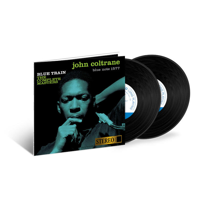 John Coltrane 'Blue Train' album borító két bakelitlemezzel.