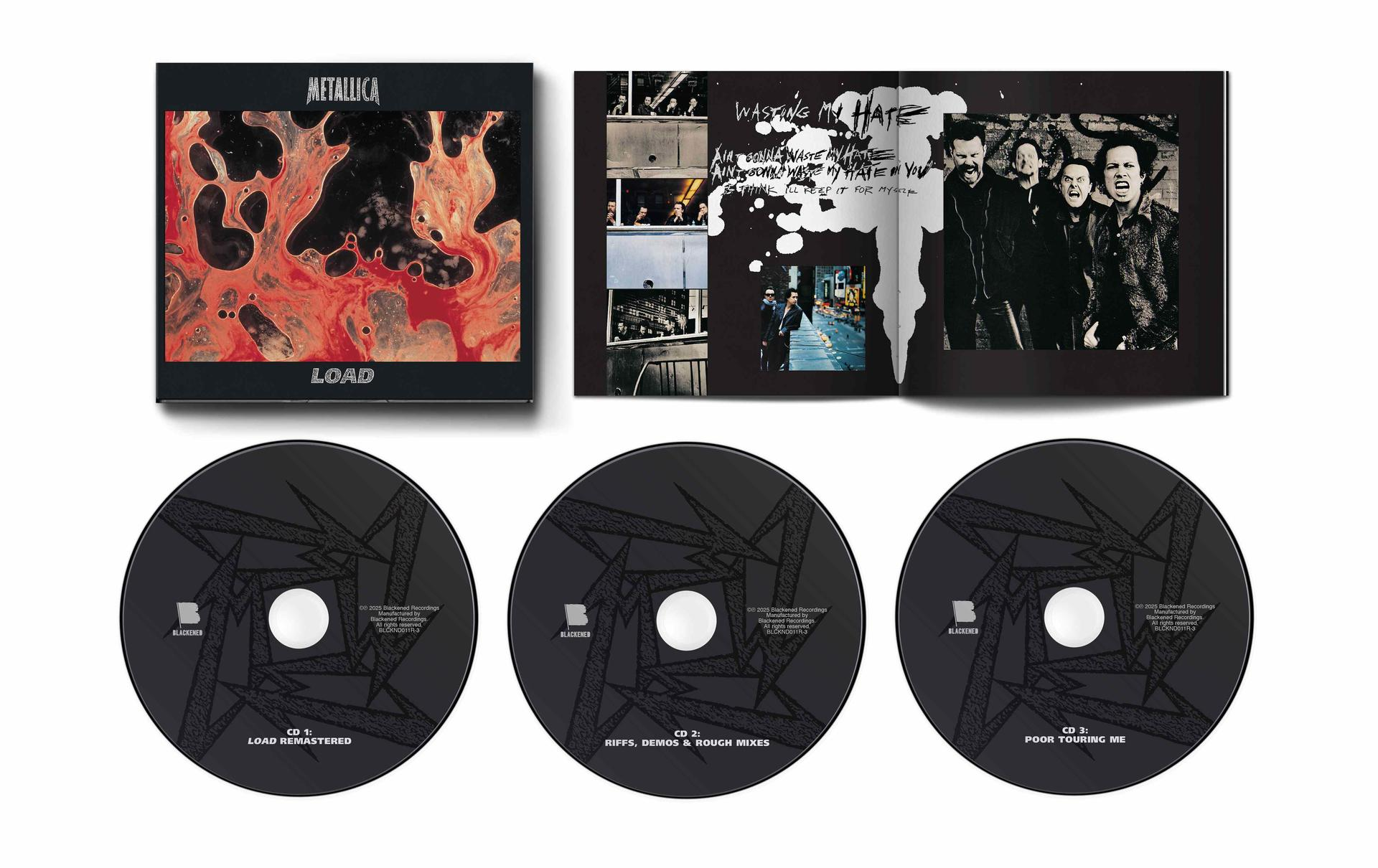 Ein Multi-CD-Set mit dem Albumcover von LOAD von METALLICA und zusätzlichem Artwork und Fotos.