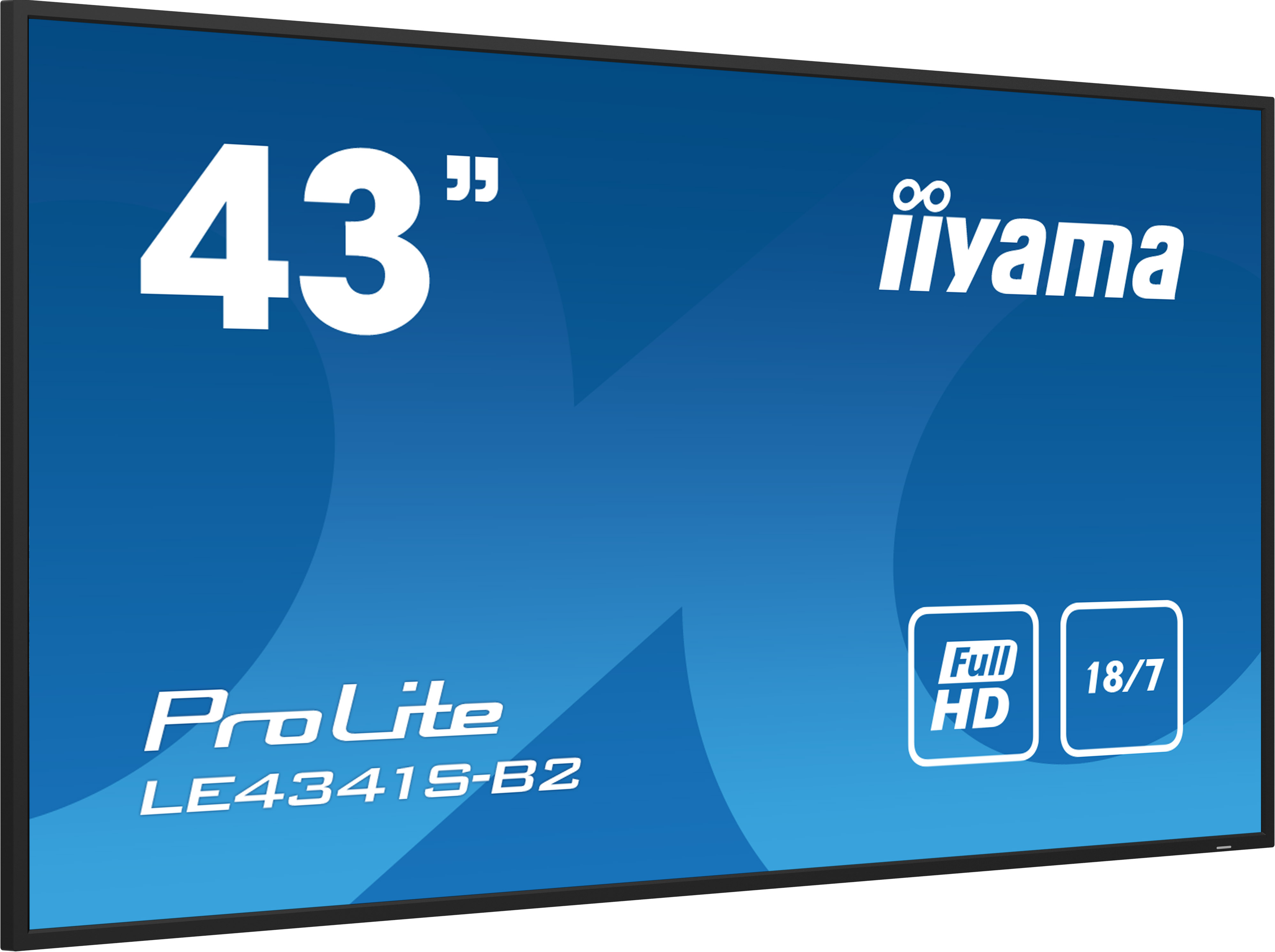 Ein 43-Zoll-Iiyama ProLite LE4341S-B2-Display mit Full HD und 18/7-Betrieb.