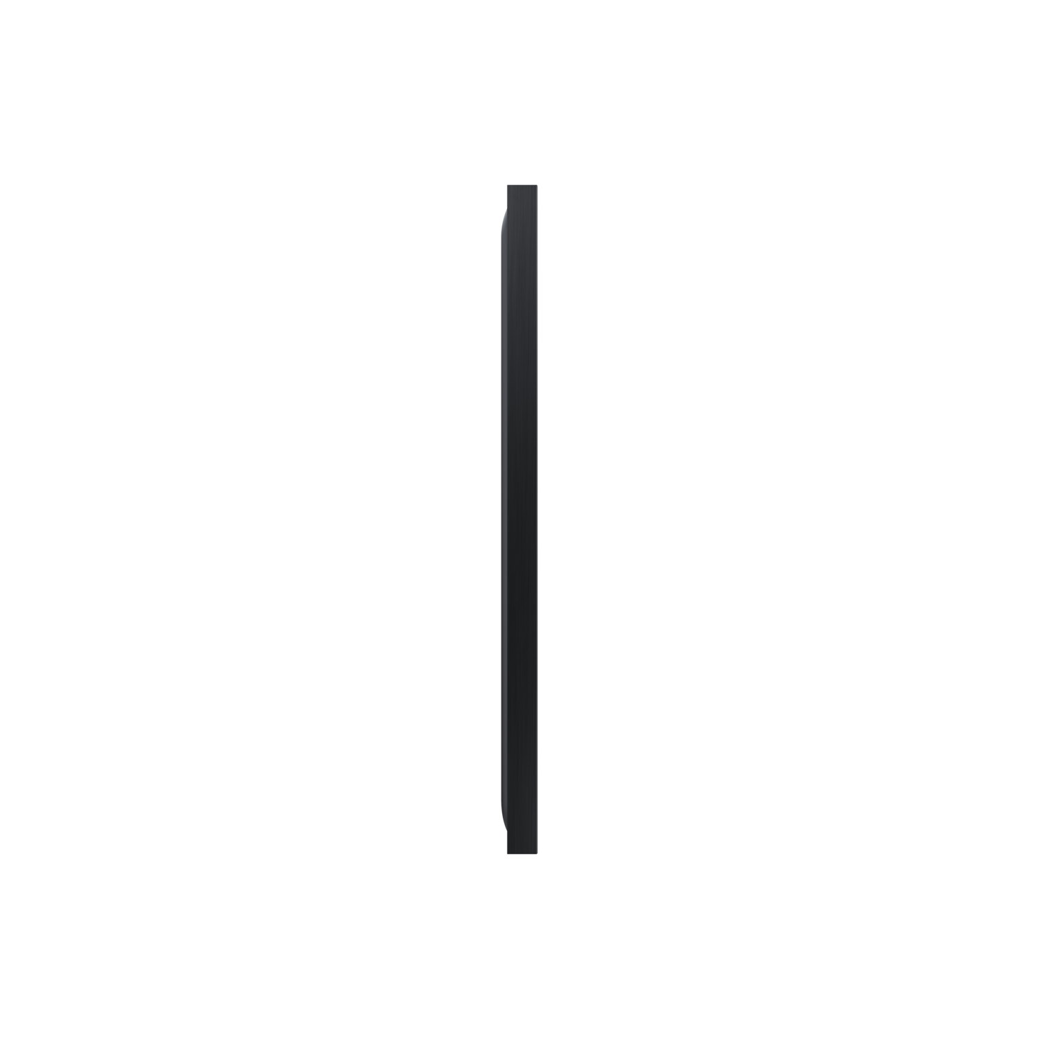 Black background with a thin, vertical, gray rectangle on the right side.