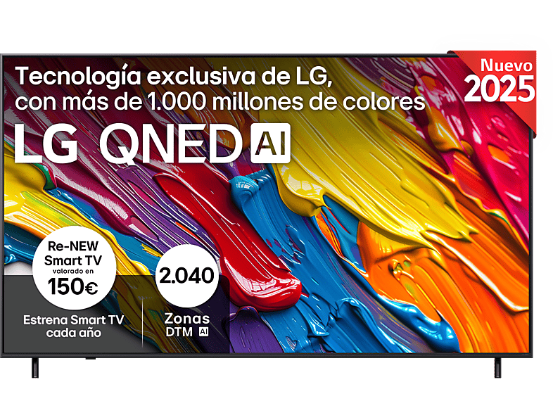 TV QNED 86" - LG 86QNED82A6B, UHD 4K, Procesador Inteligente α7 AI Processor 4K Gen8, Smart TV, DVB-T2 (H.265), Ashed Blue