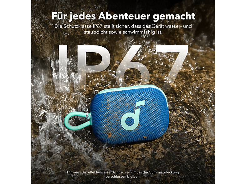 Anker soundcore Select 4 Kleiner Lautsprecher mit kräftigem Sound, Blau; Bluetooth Lautsprecher — Foto 3 von 5