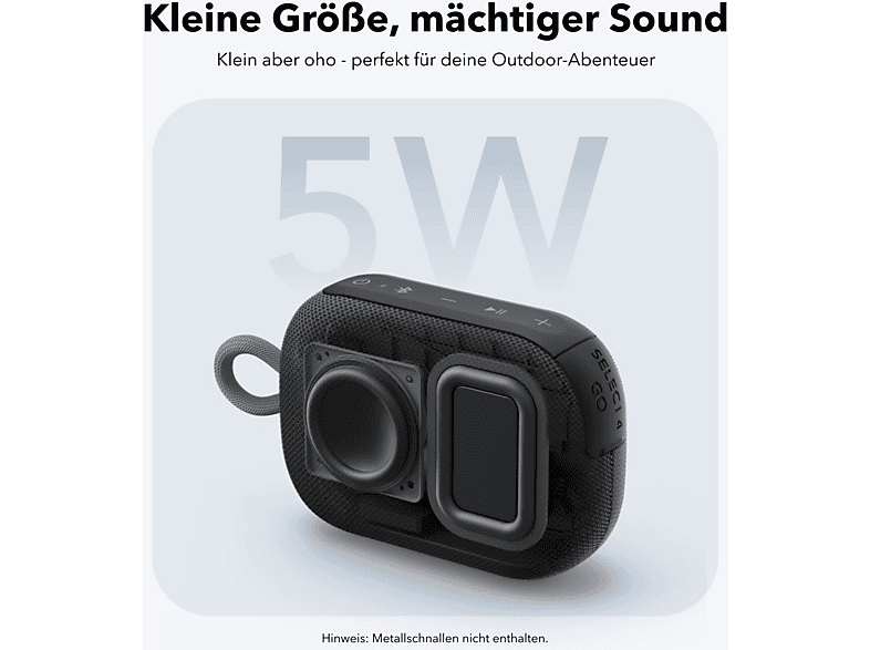Anker soundcore Select 4 Kleiner Lautsprecher mit kräftigem Sound, Schwarz; Bluetooth Lautsprecher — Foto 2 von 4