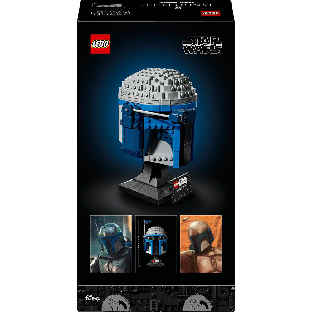 LEGO Star Wars Jango Fett Helm Bausatz in blauer Verpackung.