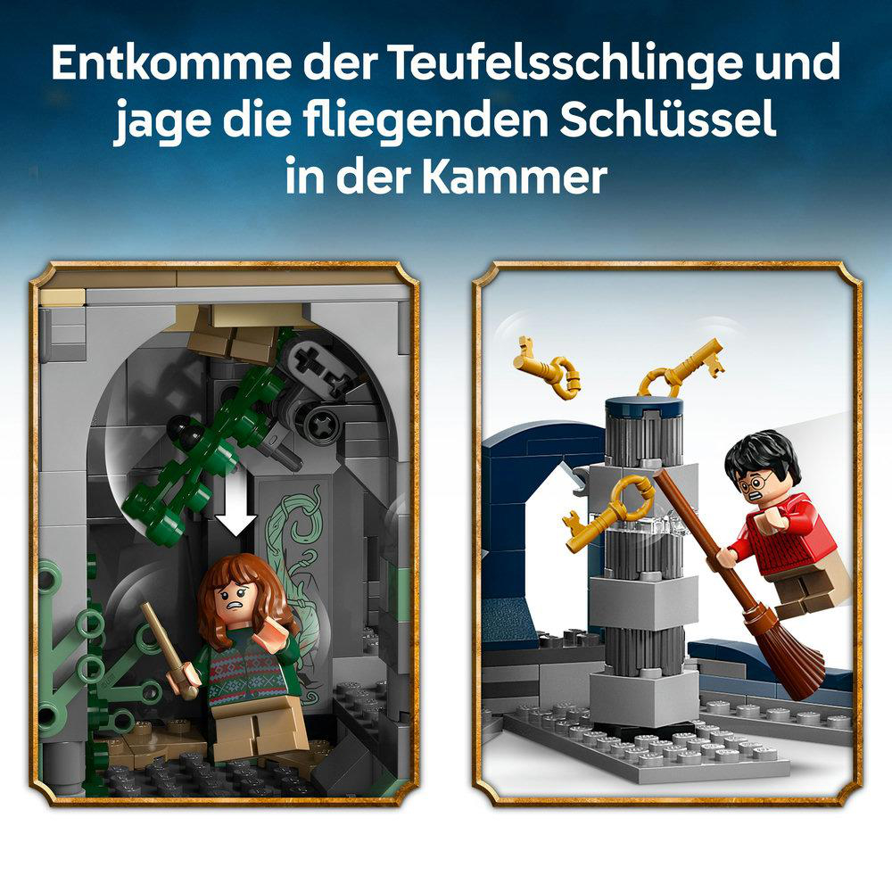 LEGO Harry Potter Set: Hermine entkommt Teufelsschlinge, Harry jagt fliegende Schlüssel.