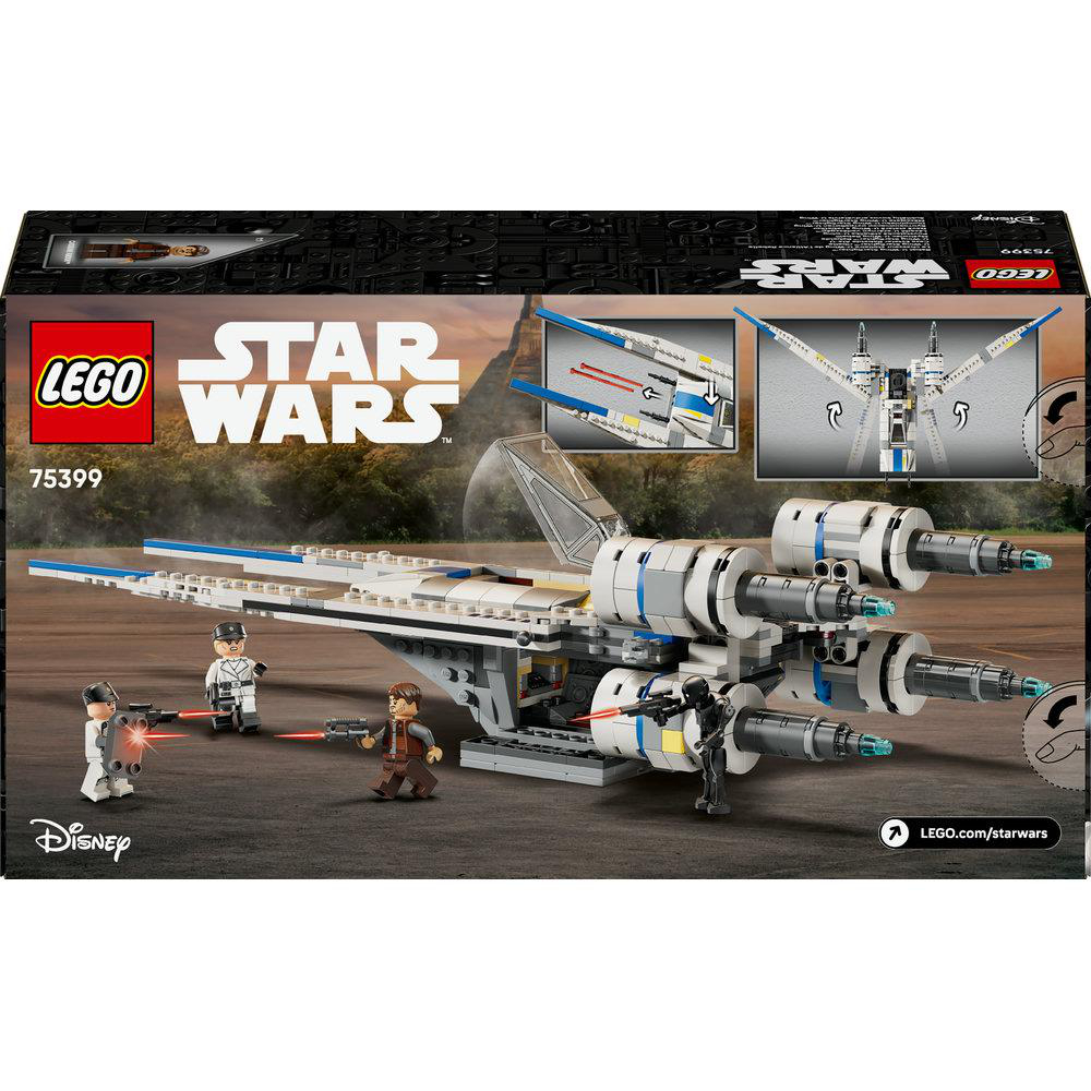 Lego Star Wars Set 75399 mit Raumschiff und Minifiguren auf der Verpackung.