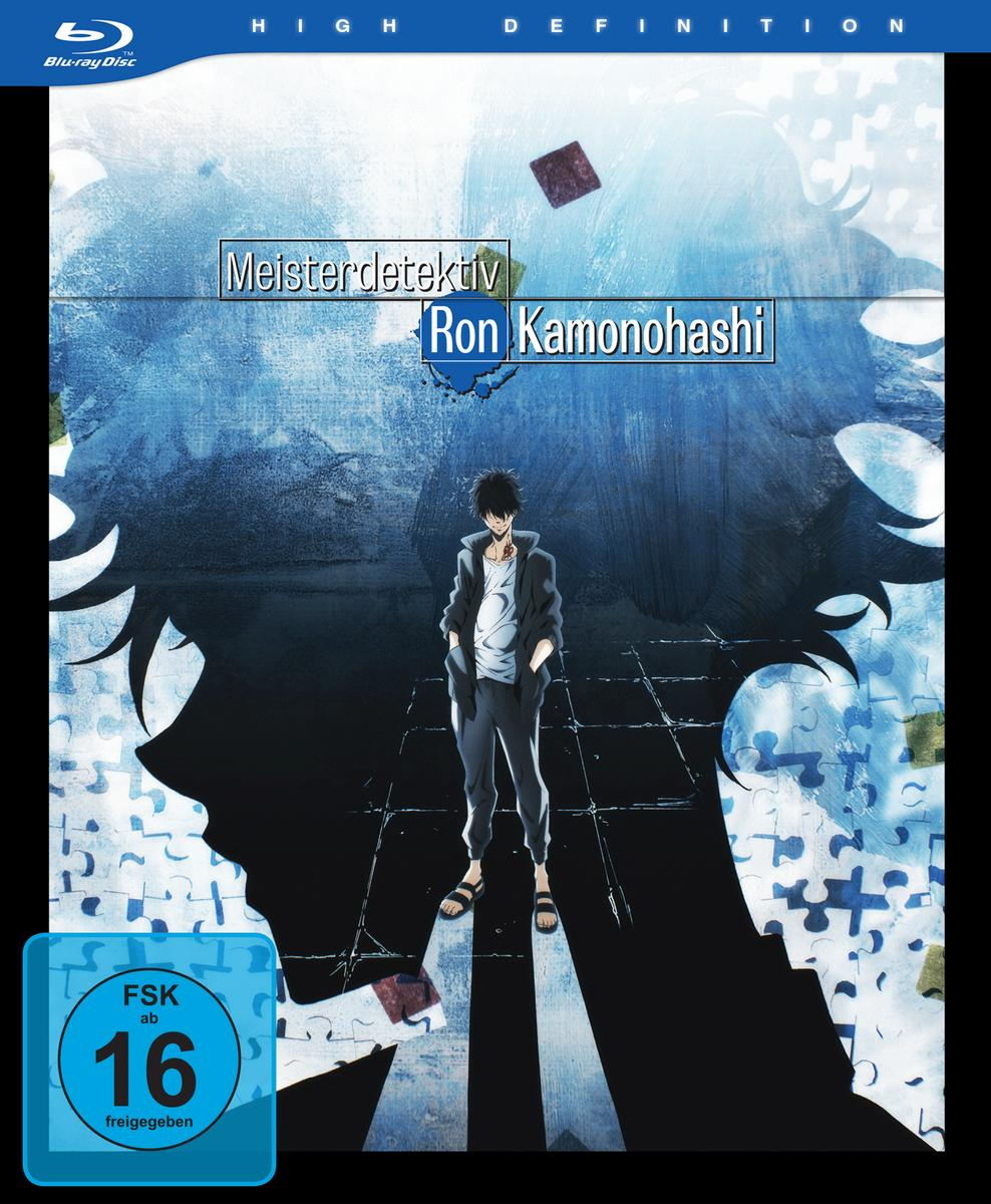 Blu-ray-Cover mit stehendem Mann, Text 'Meisterdetektiv Ron Kamonohashi' und FSK 16-Rating.