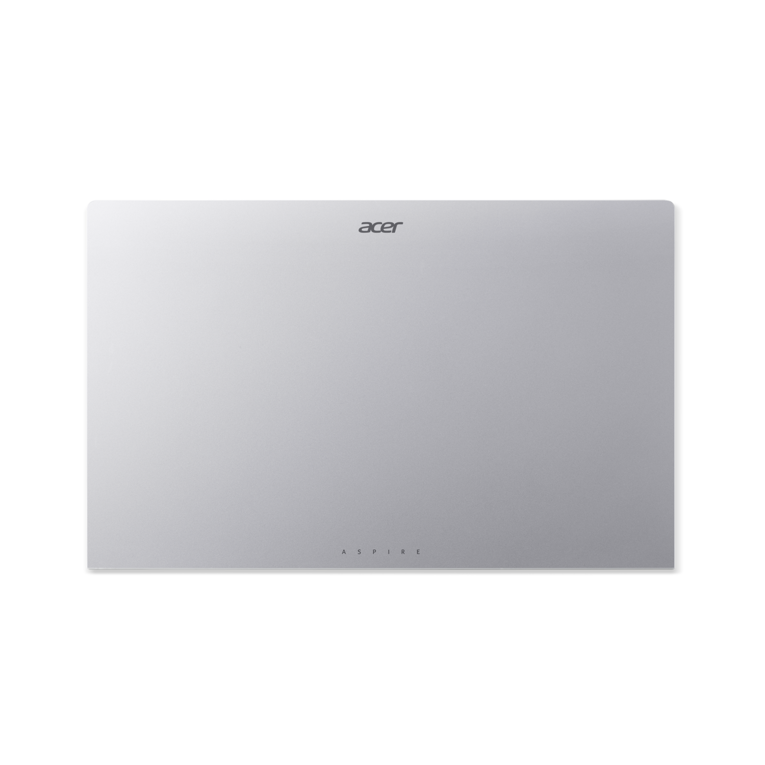 A silver laptop with the Acer logo at the top and "Aspire" at the bottom, set against a black background.