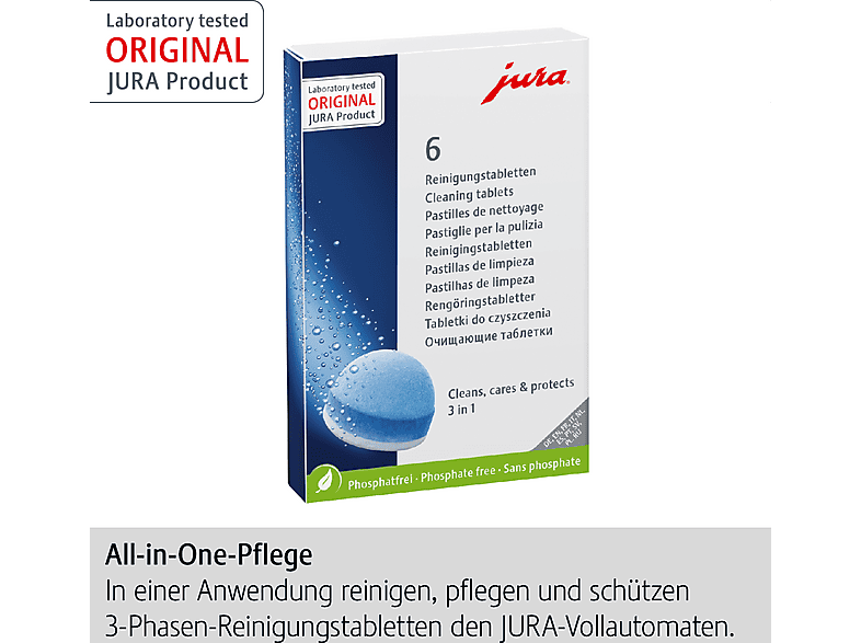 JURA 24225 3-Phasen-Reinigungstabletten Blau/Weiß