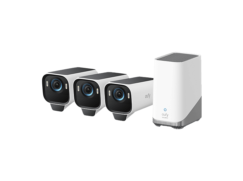 Anker Eufy eufyCam S3 Pro, Überwachungskamera (Anzahl Kameras: 3, für Außen, Nachtsichtfunktion, Weiß)