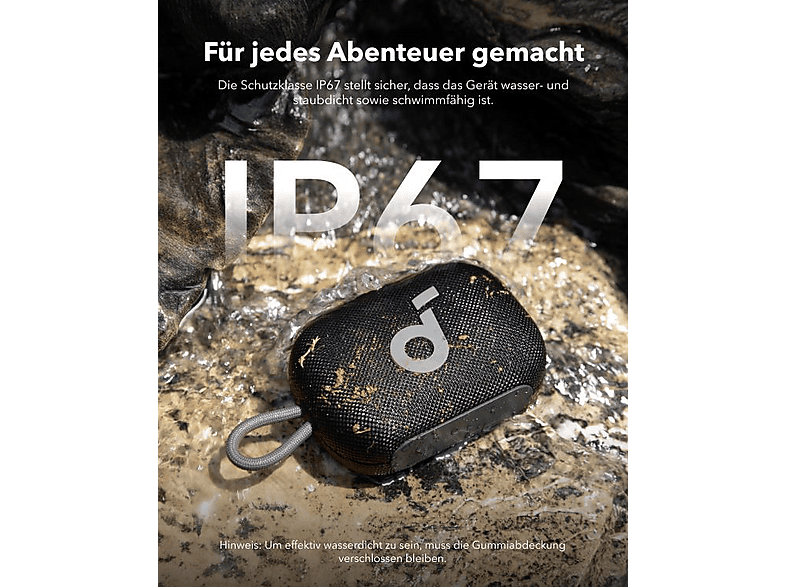 Thumbnail - SOUNDCORE BY ANKER Select 4 Go, Bluetooth Lautsprecher, Schwarz, Wasserfest